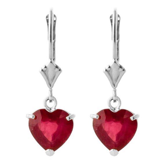 14k Gold Earring with Rubies - Picture 3 of 7